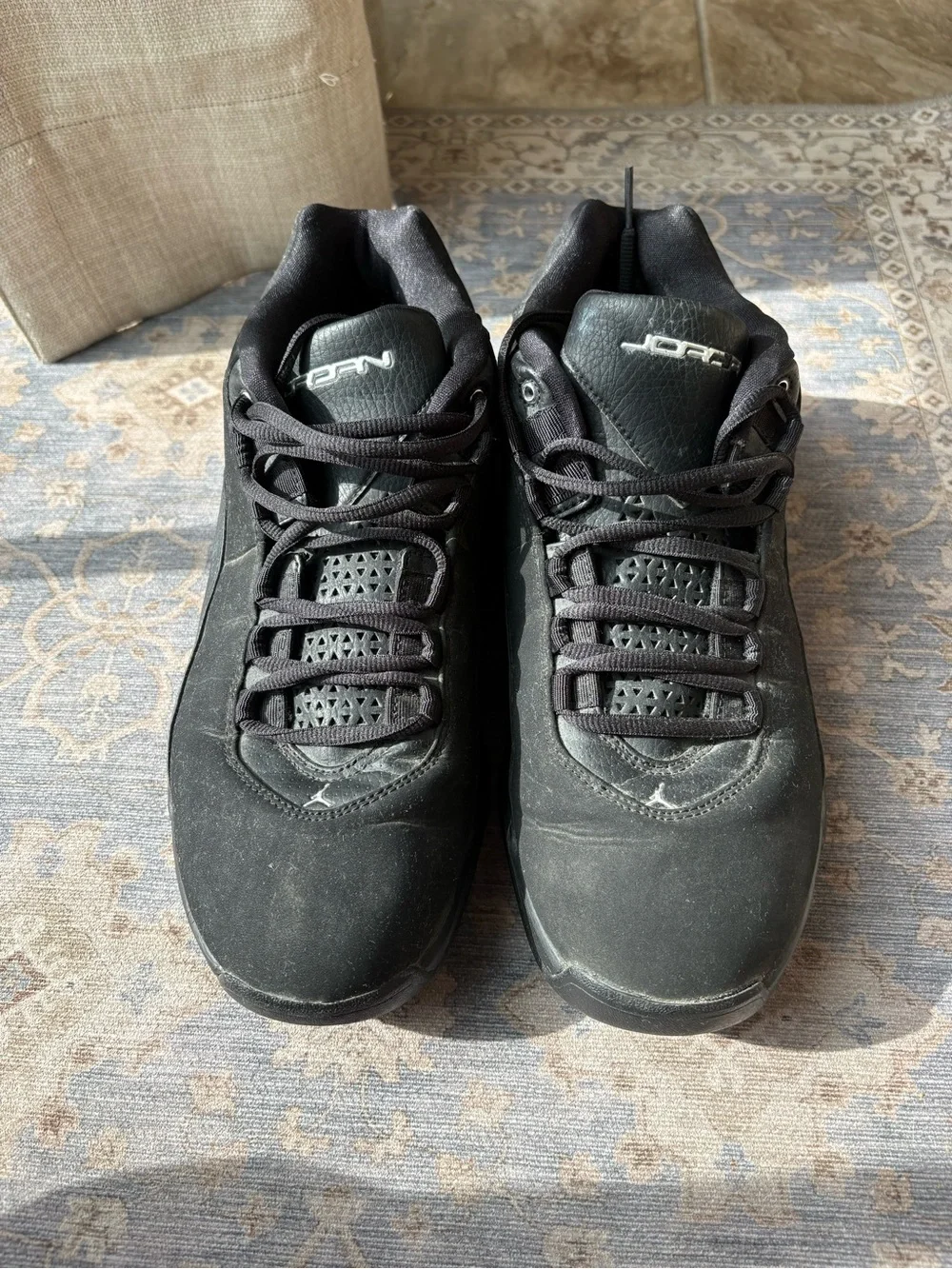 Jordan Men's Black Athletic Sneakers with Subtle Logo